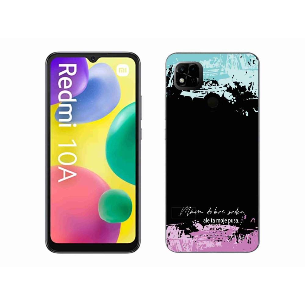 Gelový kryt mmCase na Xiaomi Redmi 10A - vtipný text 3 černé pozadí