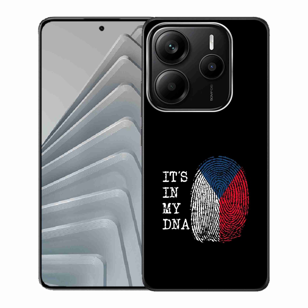 Gelový kryt mmCase na Xiaomi Redmi Note 14 5G - vlajka otisk prstu černé pozadí