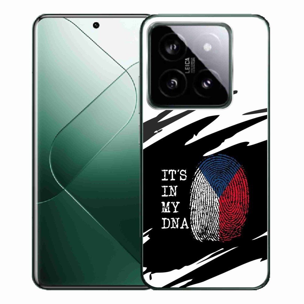 Gelový kryt mmCase na Xiaomi 14 Pro - vlajka otisk prstu černobílé pozadí