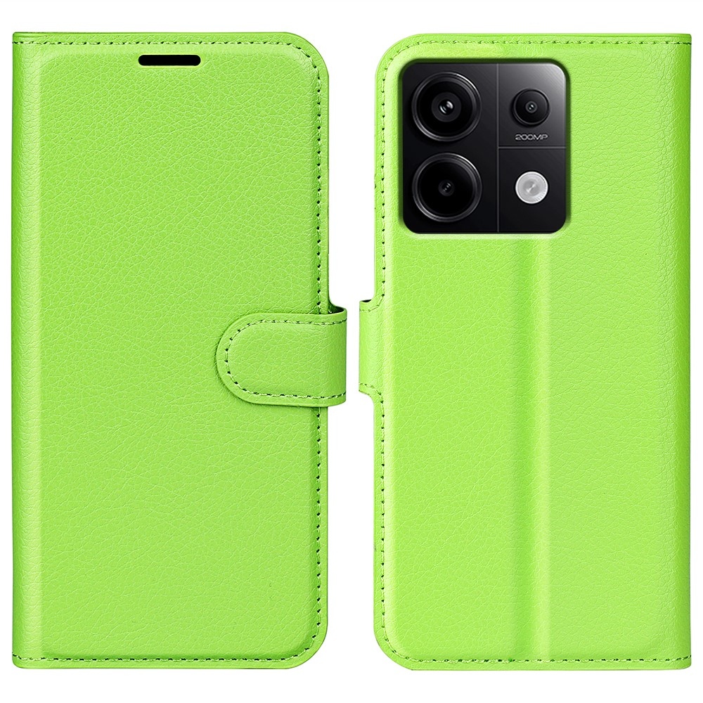 Litchi knížkové pouzdro na Xiaomi Redmi Note 13 Pro 5G/Poco X6 5G - zelené