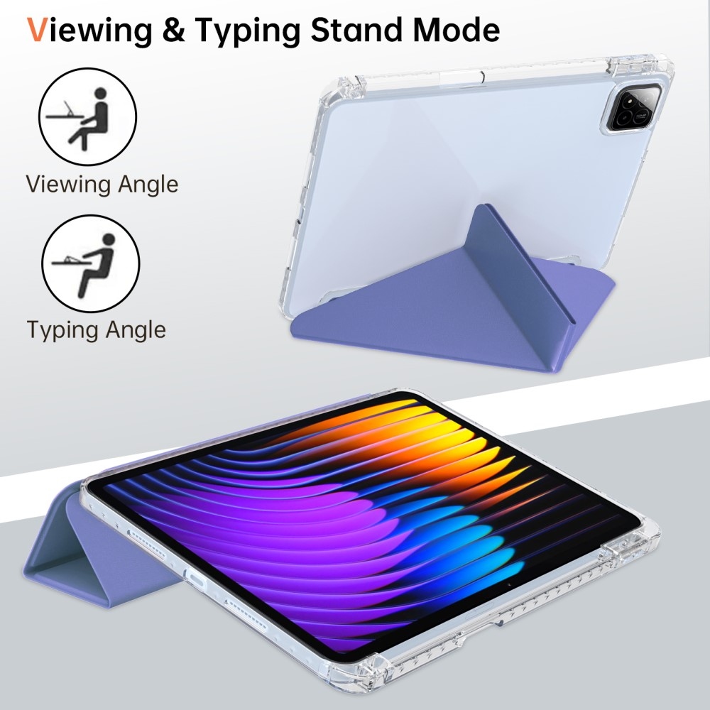 Origami chytré polohovací pouzdro na tablet Xiaomi Pad 7/7 Pro - tmavěfialové