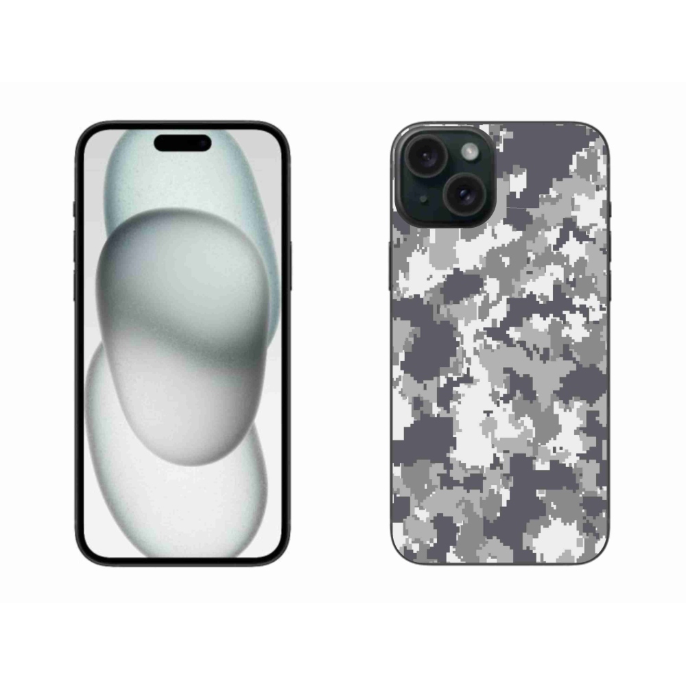 Gelový kryt mmCase na iPhone 15 Plus - maskáčový vzor 2