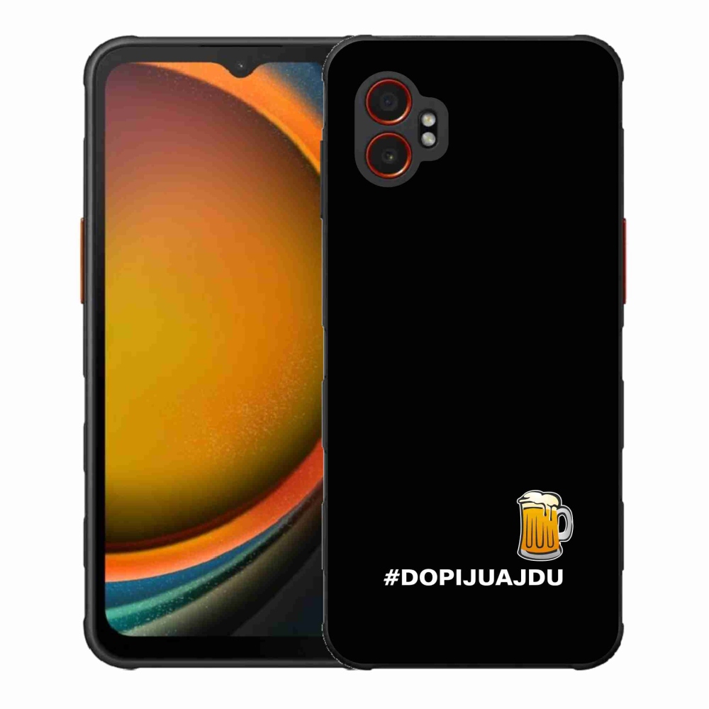 Gelový kryt mmCase na Samsung Galaxy Xcover 7 Pro - pivní motiv 1 černé pozadí