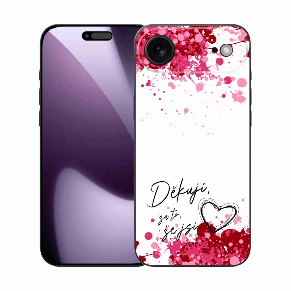 Gelový kryt mmCase na iPhone 17 Air - zamilovaný text 2 bílé pozadí