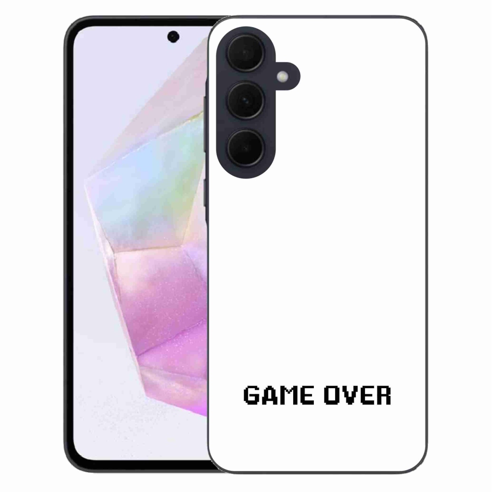 Gelový kryt mmCase na Samsung Galaxy A35 5G - game over bílé pozadí