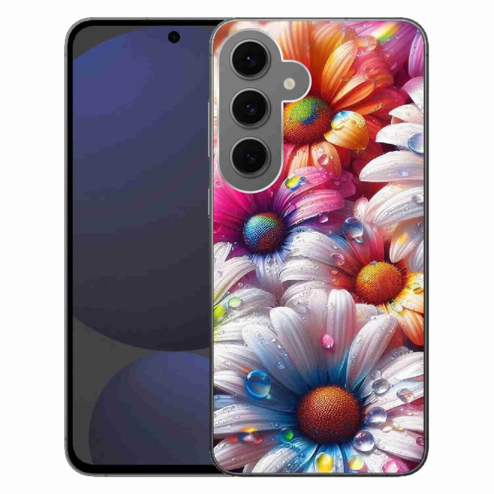 Gelový kryt mmCase na Samsung Galaxy S24 FE - barevné kopretiny