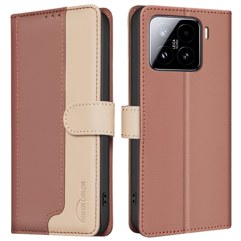 BNF DUO knížkové pouzdro na Xiaomi 15 - hnědé