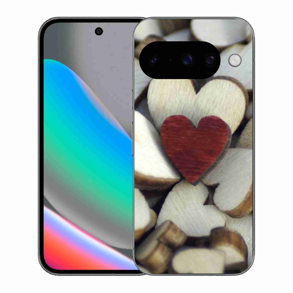 Gelový kryt mmCase na Google Pixel 10 - gravírované červené srdce 