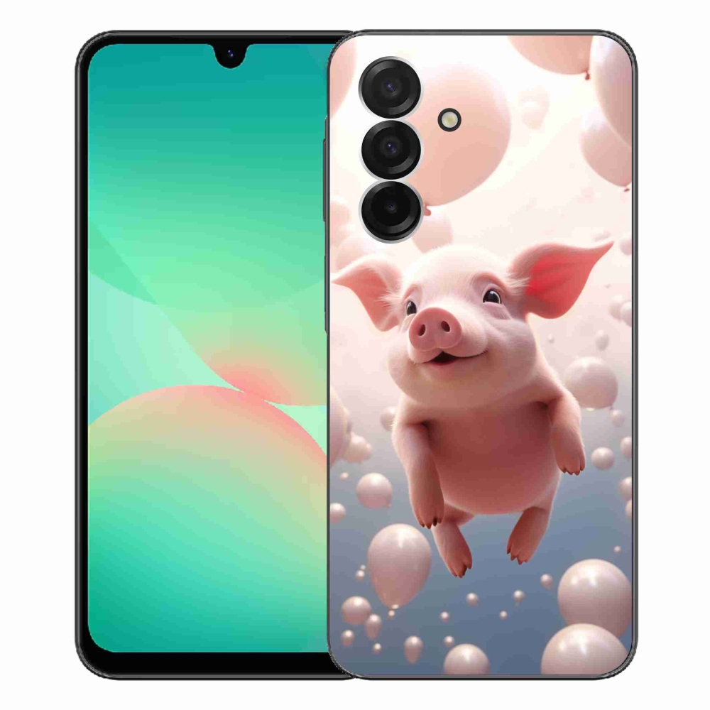 Gelový kryt mmCase na Samsung Galaxy A26 5G - prasátko s balónky