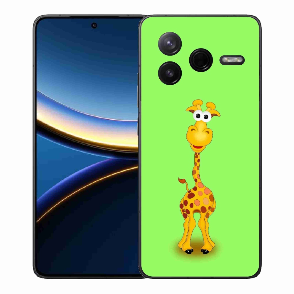 Gelový kryt mmCase na Xiaomi Poco F7 Pro - kreslená žirafa