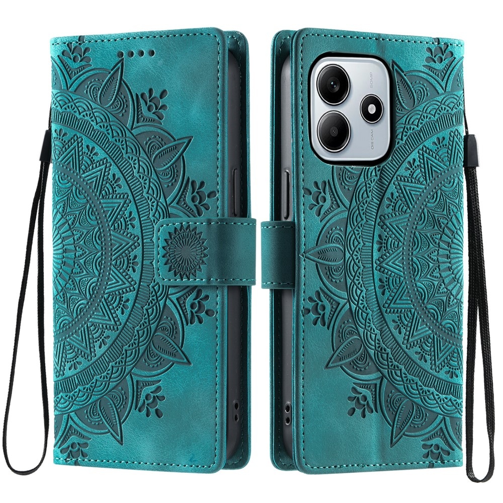 Mandalas knížkové pouzdro na Xiaomi Redmi Note 14 - zelené