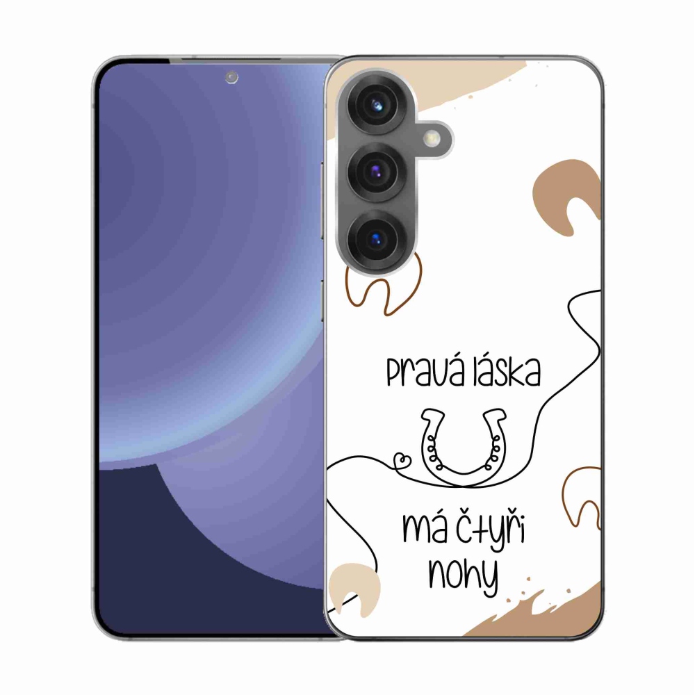 Gelový kryt mmCase na Samsung Galaxy S25 - koňský motiv bílé pozadí