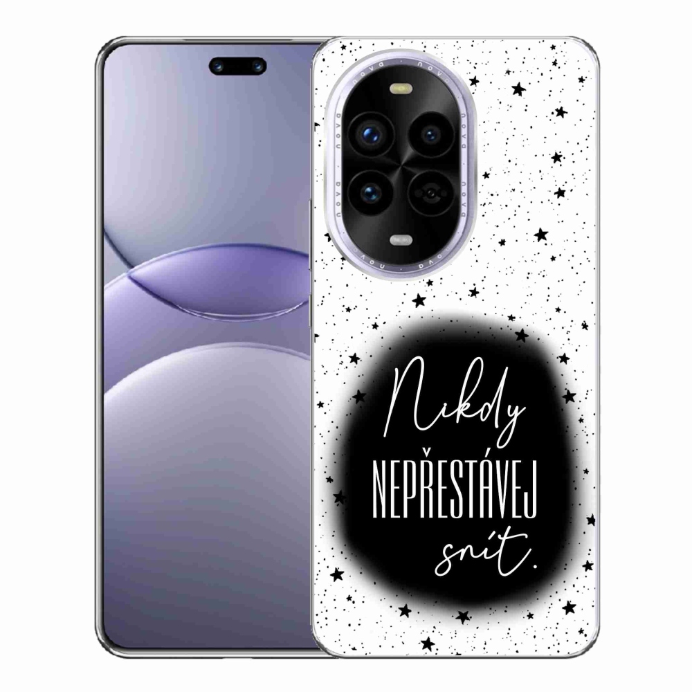 Gelový kryt mmCase na Huawei Nova 13 Pro 5G - citát 1 černobílé pozadí