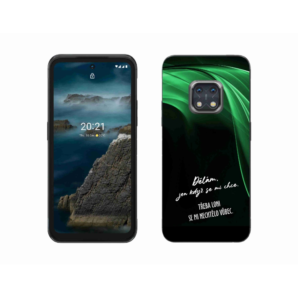 Gelový kryt mmCase na Nokia XR20 - vtipný text 12 černé pozadí
