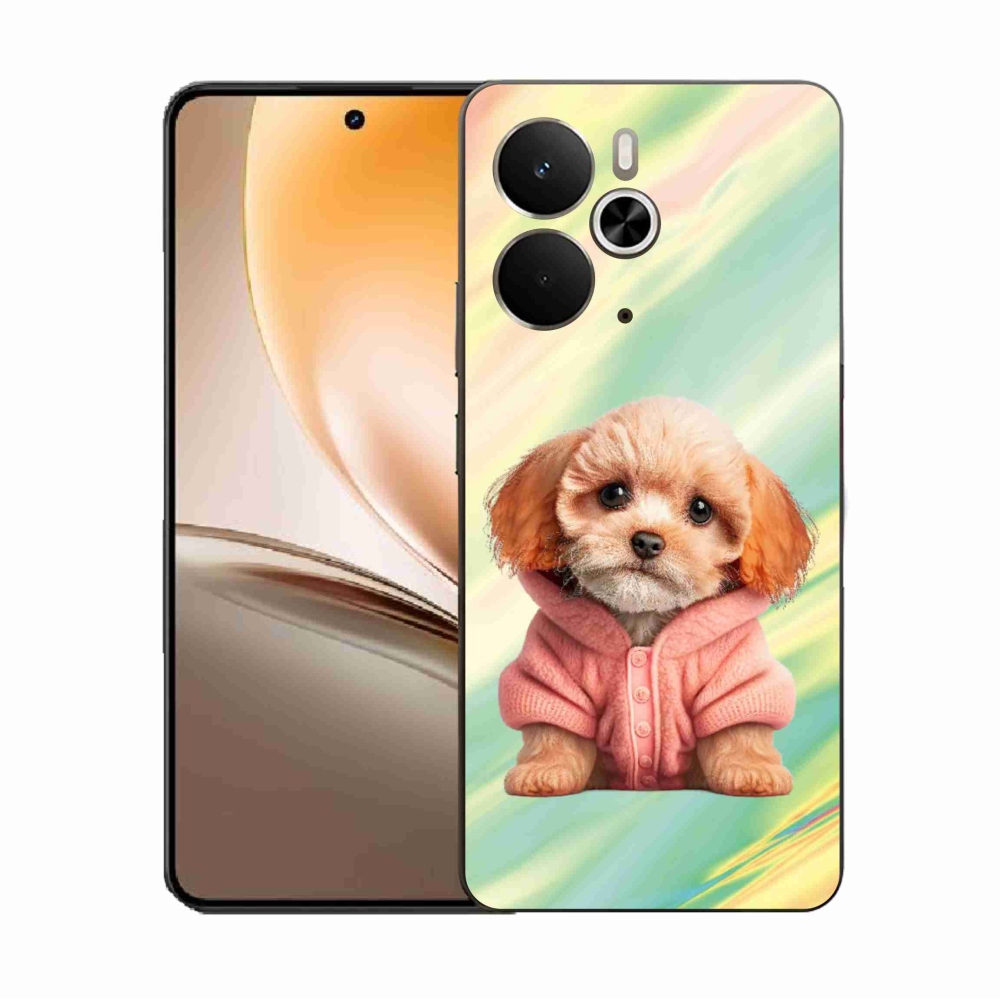 Gelový kryt mmCase na Realme 14 5G - štěně ve svetru