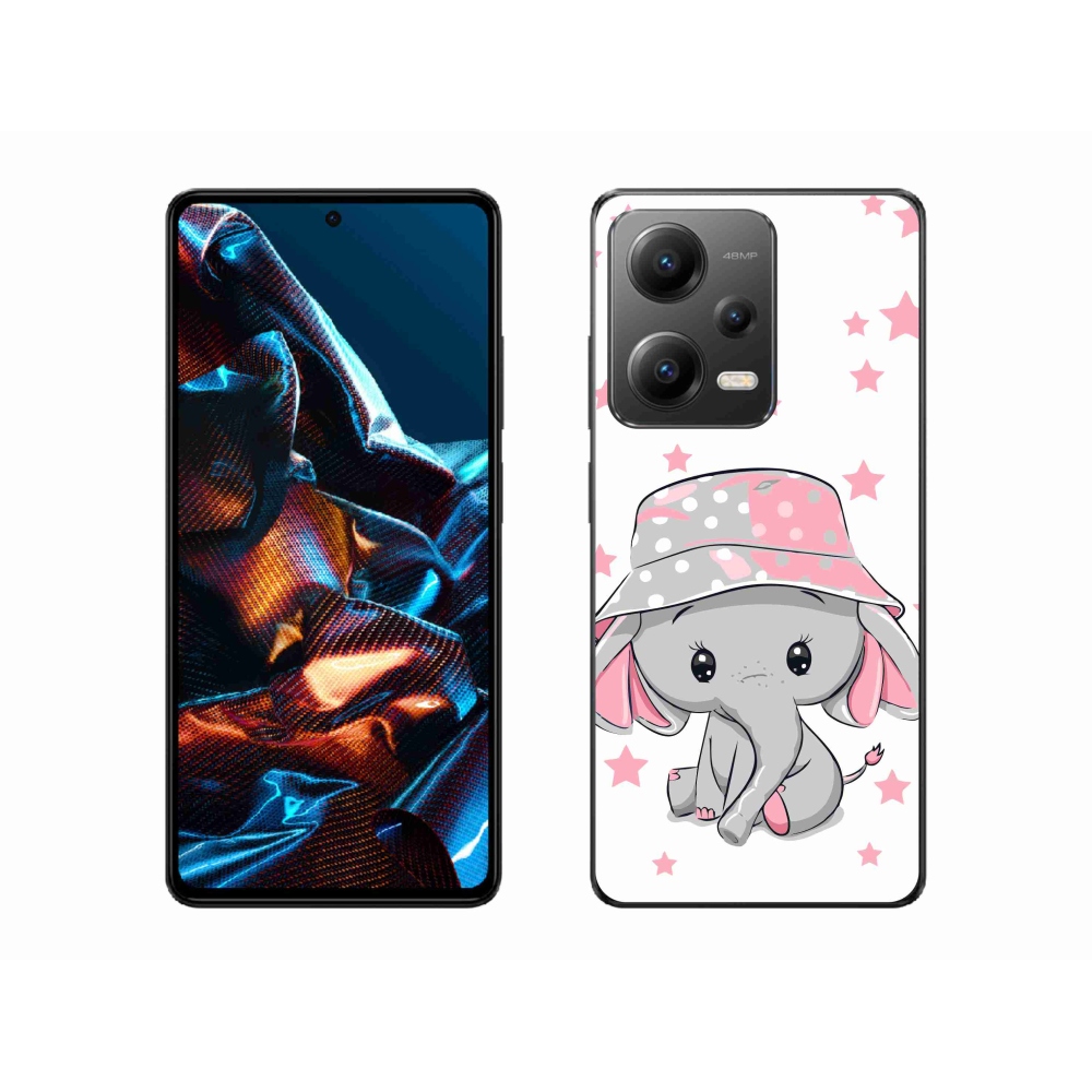 Gelový kryt mmCase na mobil Xiaomi Redmi Note 12 Pro 5G - růžový slon