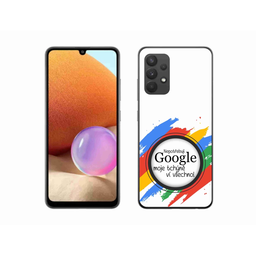 Gelový kryt mmCase na Samsung Galaxy A32 4G - tchýně ví všechno bílé pozadí