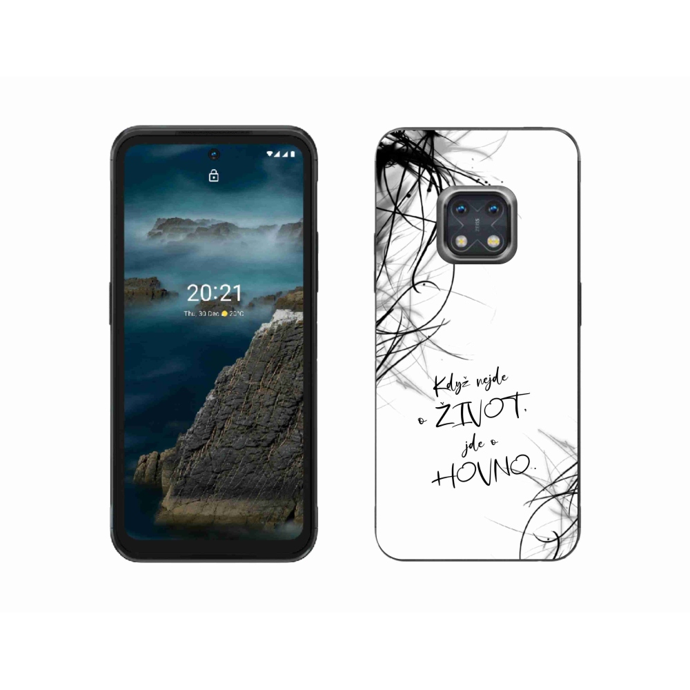 Gelový kryt mmCase na Nokia XR20 - vtipný text 16 bílé pozadí