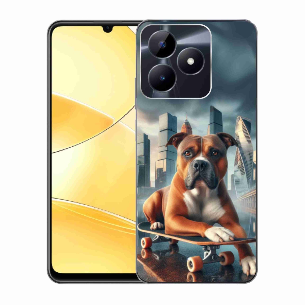 Gelový kryt mmCase na Realme C51/C53 - pes na skateboardu
