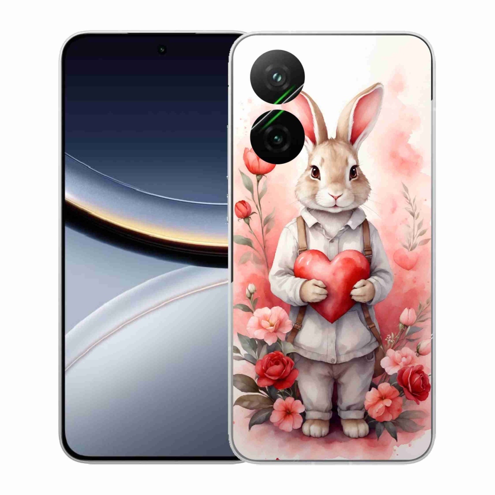 Gelový kryt mmCase na Xiaomi Poco F7 5G - zajíc se srdíčkem