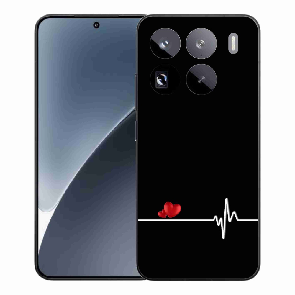 Gelový kryt mmCase na Xiaomi 15 Pro - srdce a tep černé pozadí