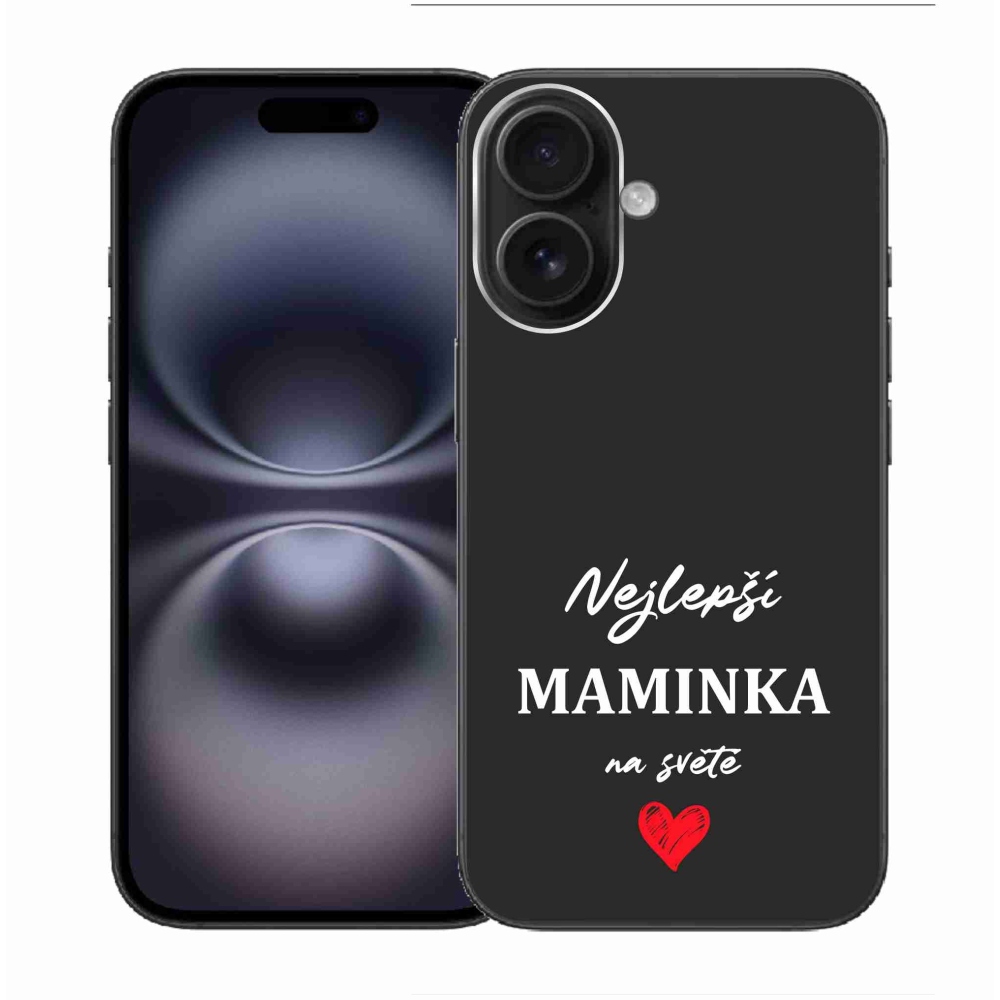 Gelový kryt mmCase na iPhone 16 - nejlepší maminka 1 černé pozadí