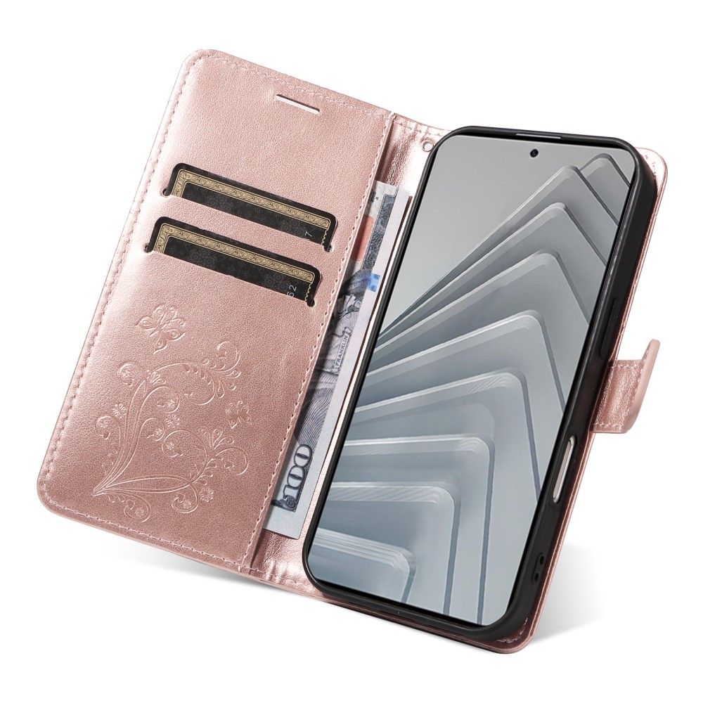Big Butterfly knížkové pouzdro na Xiaomi Redmi Note 14 - růžovozlaté