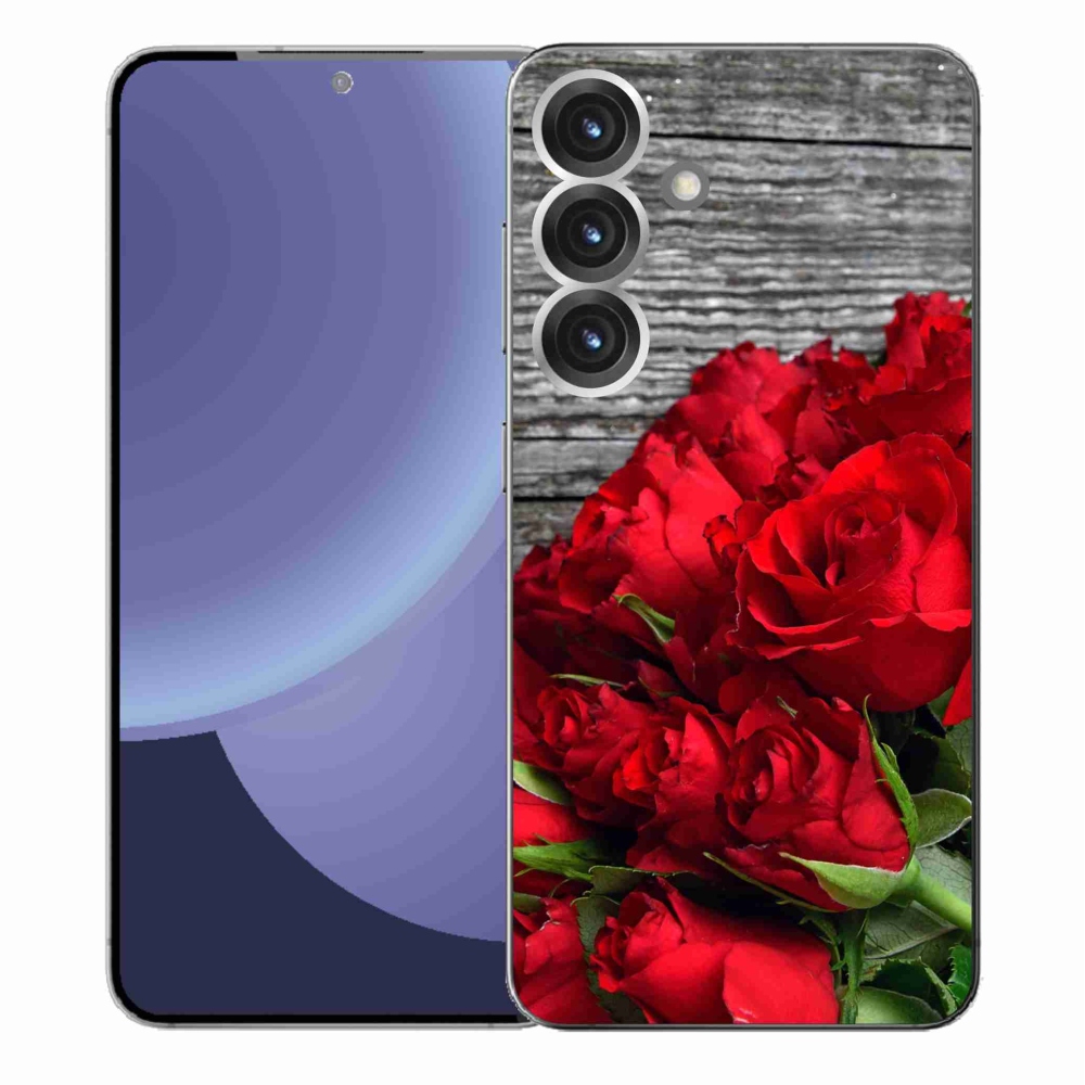 Gelový kryt mmCase na Samsung Galaxy S25+ - červené růže