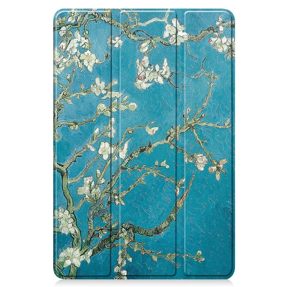 Print chytré zavírací pouzdro na Lenovo Tab M10 5G - bílé květy