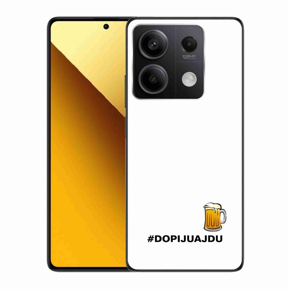 Gelový kryt mmCase na Xiaomi Redmi Note 13 5G - pivní motiv 1 bílé pozadí