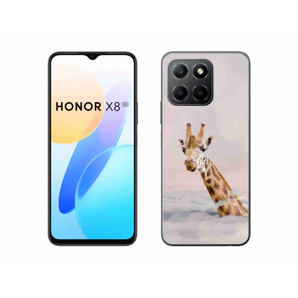 Gelový kryt mmCase na Honor X8 5G - žirafa v oblacích