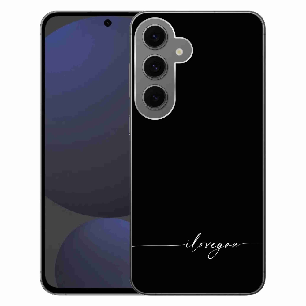 Gelový kryt mmCase na Samsung Galaxy S24 FE - I love you černé pozadí