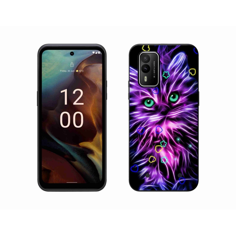 Gelový kryt mmCase na Nokia XR21 - abstraktní kočka