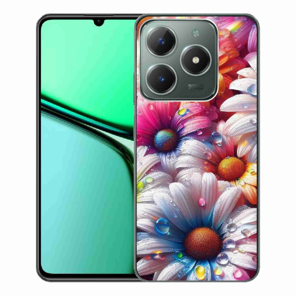 Gelový kryt mmCase na Realme C61 - barevné kopretiny