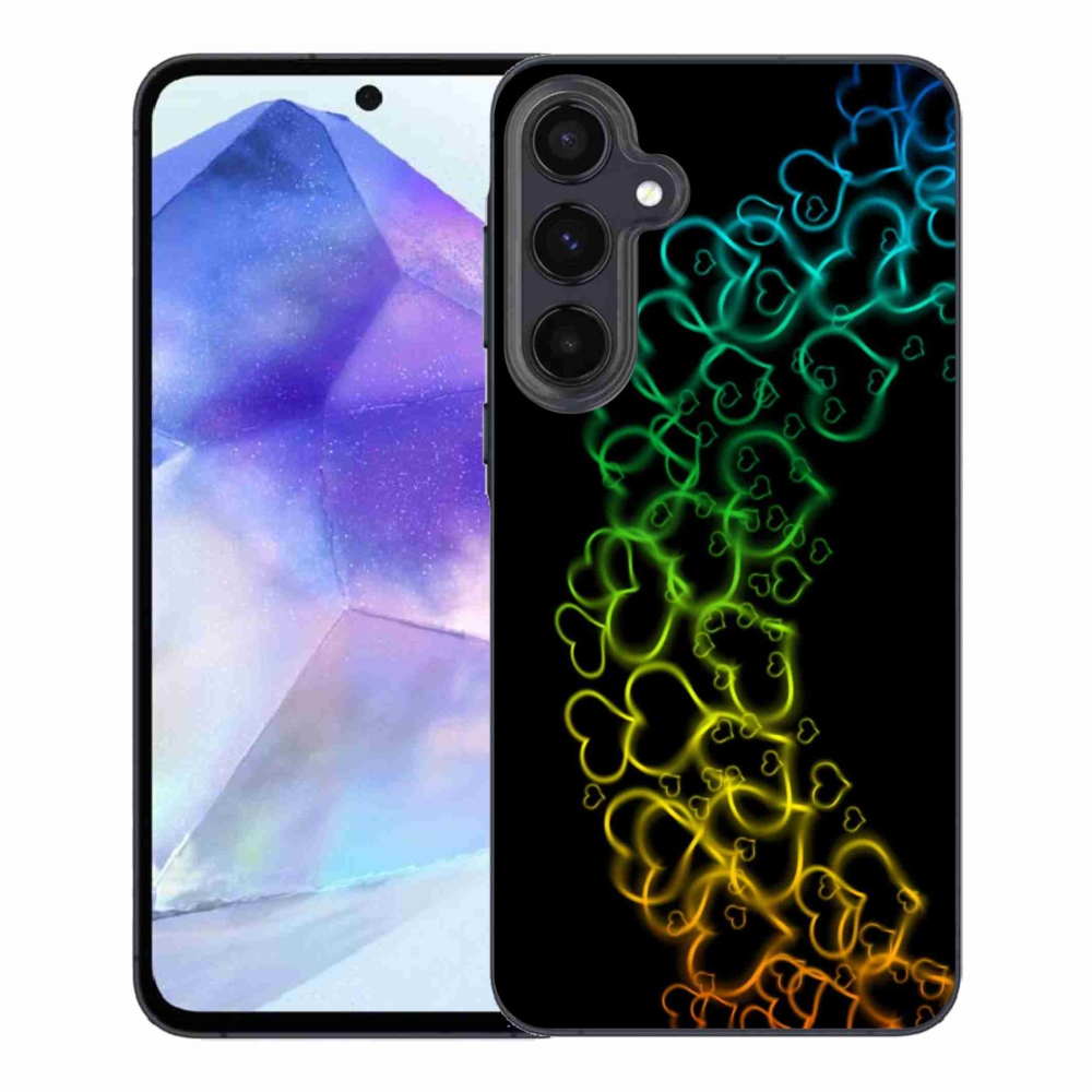 Gelový kryt mmCase na Samsung Galaxy A55 5G - barevná srdíčka