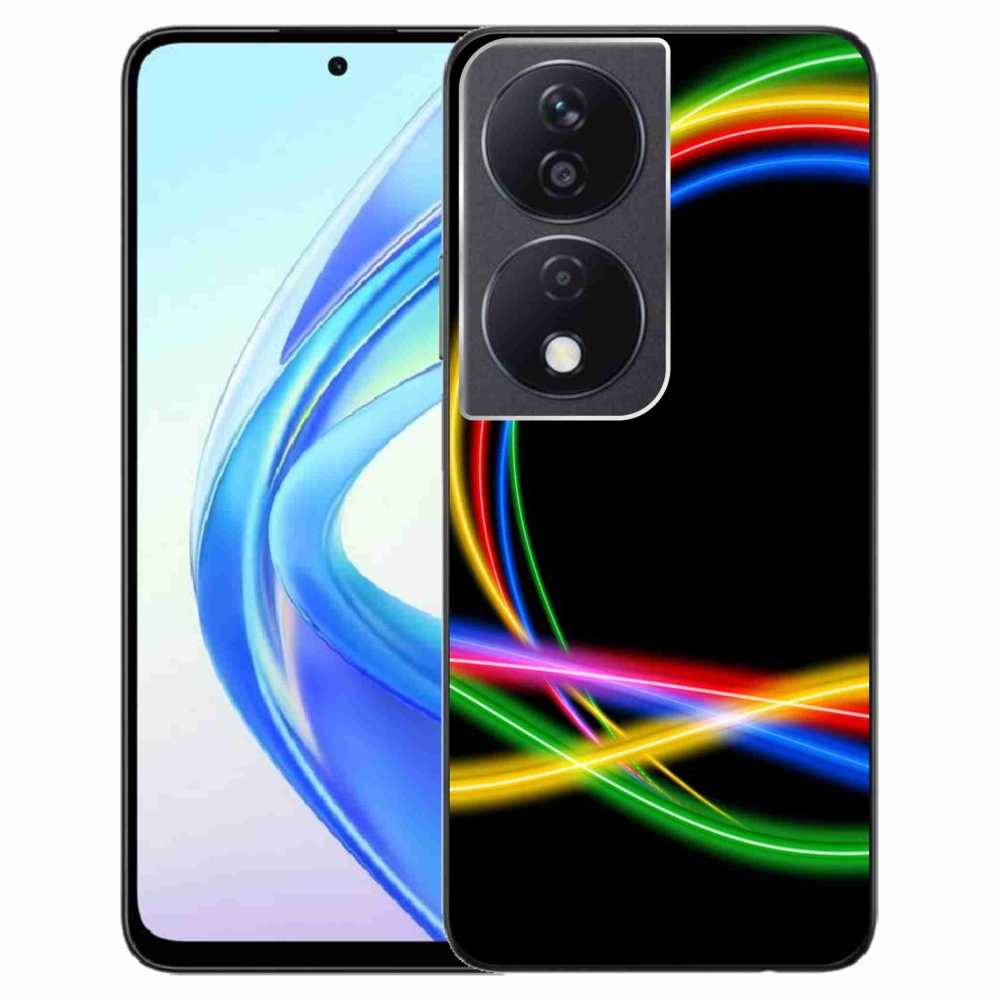 Gelový obal mmCase na Honor X7b/Honor 90 Smart - neonové kruhy