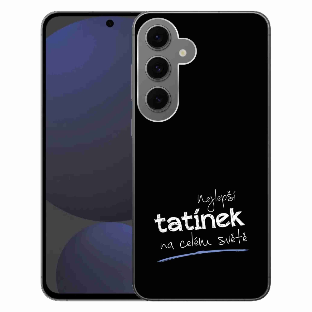 Gelový kryt mmCase na Samsung Galaxy S24 FE - nejlepší tatínek 4 černé pozadí