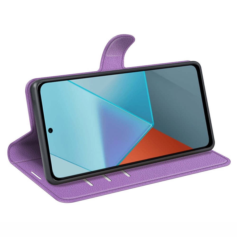 Litchi knížkové pouzdro na Xiaomi Redmi Note 13 Pro 5G/Poco X6 5G - fialové