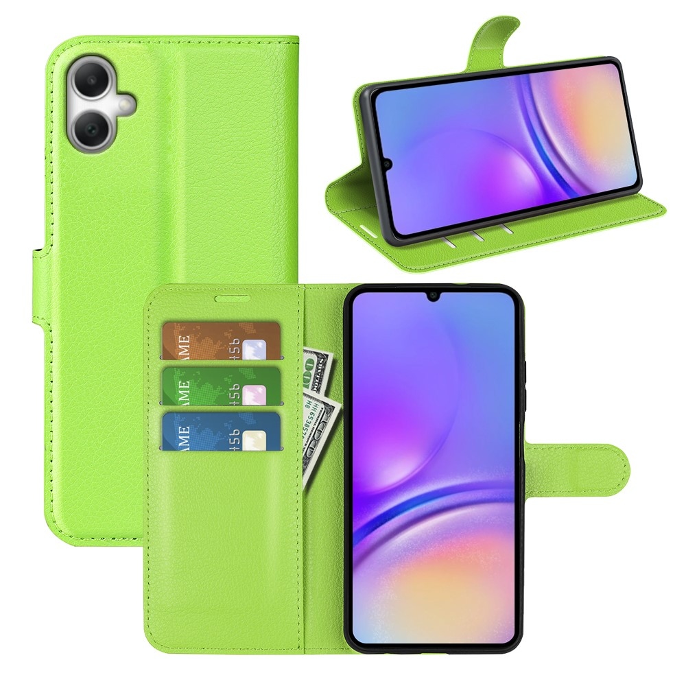 Litchi knížkové pouzdro na Samsung Galaxy A07 4G - zelené