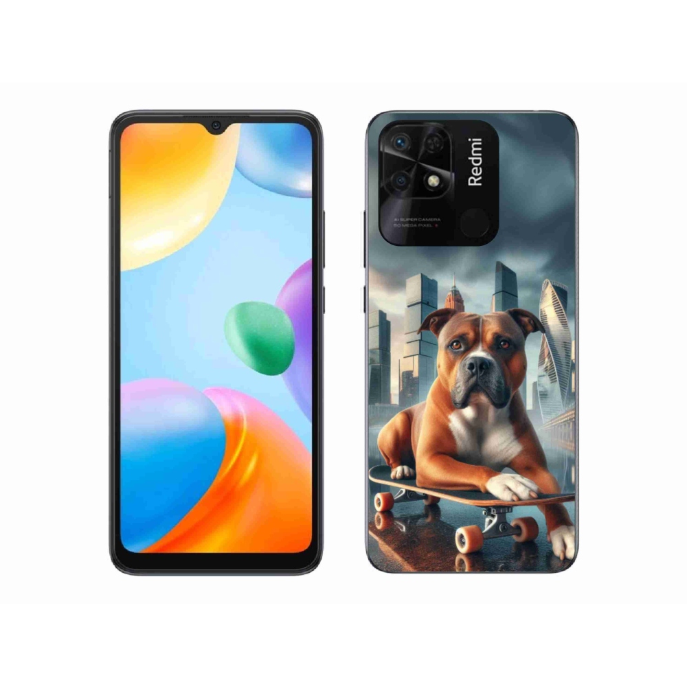 Gelový kryt mmCase na Xiaomi Redmi 10C - pes na skateboardu