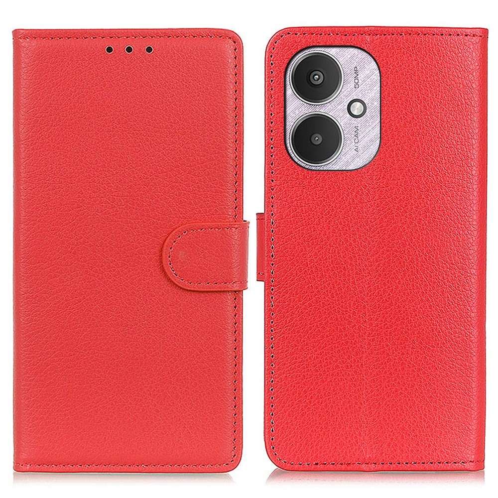Litchie knížkové pouzdro na Xiaomi Poco C65/Redmi 13C 4G/5G - červené