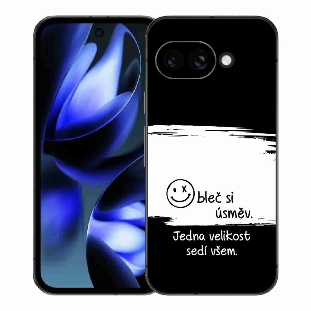 Gelový kryt mmCase na Google Pixel 9a - vtipný text 8 bíločerné pozadí