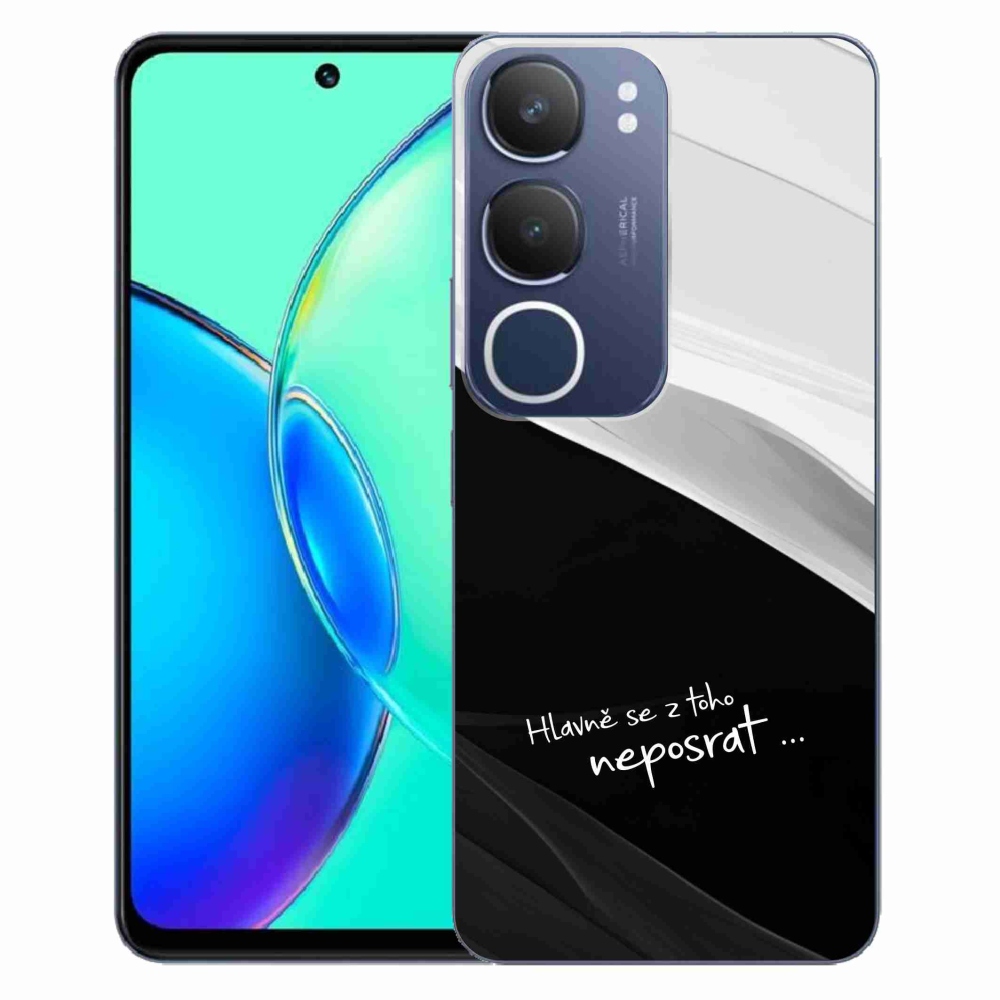 Gelový kryt mmCase na Vivo Y19s - vtipný text 13 černobílé pozadí