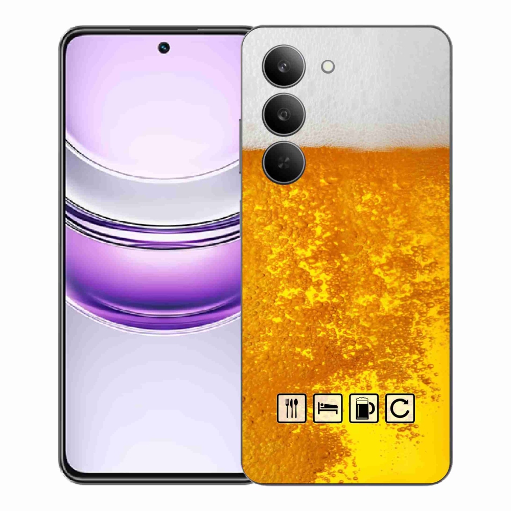 Gelový kryt mmCase na Realme 14x 5G - pivní motiv 3