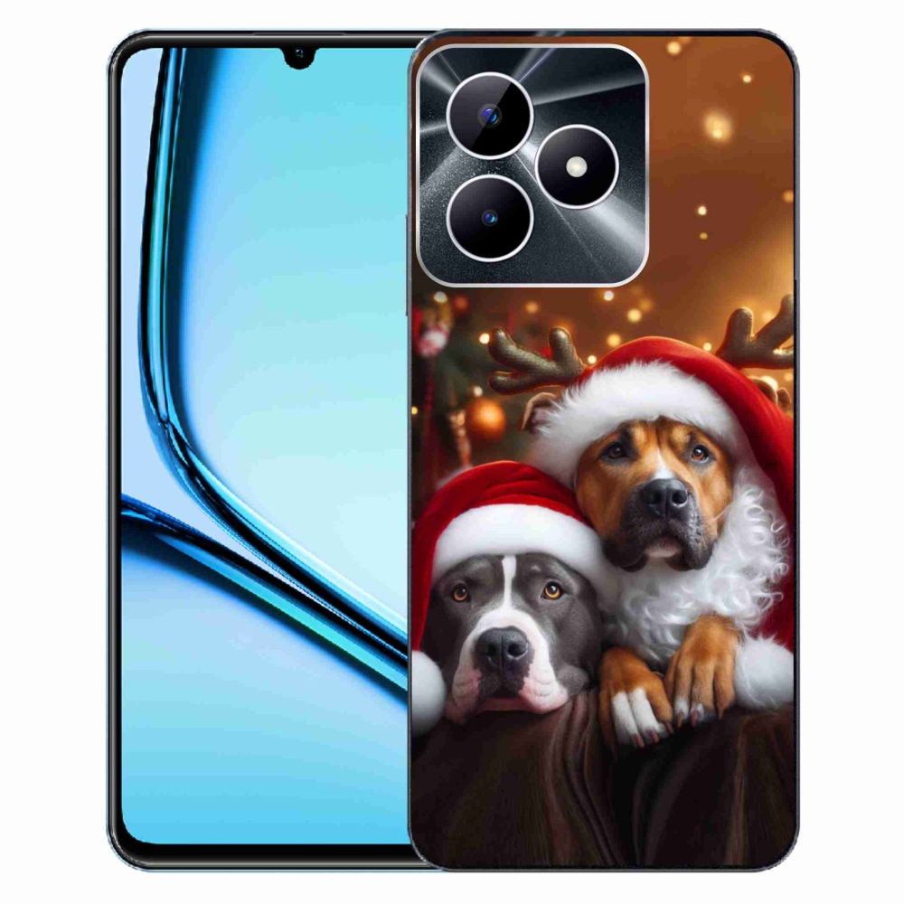 Gelový kryt mmCase na Realme Note 50 - vánoční psi