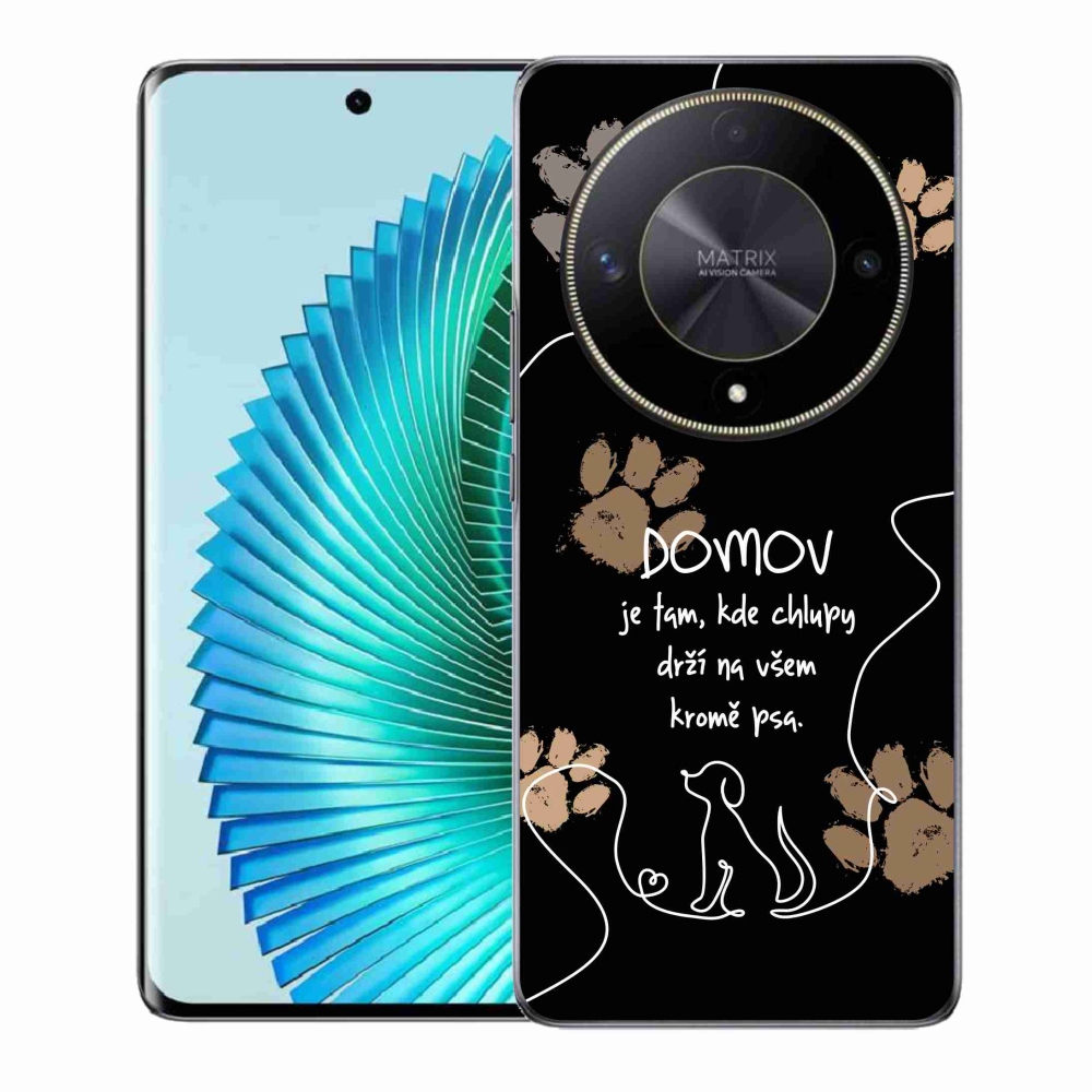 Gelový kryt mmCase na Honor Magic 6 Lite 5G - psí motiv černé pozadí