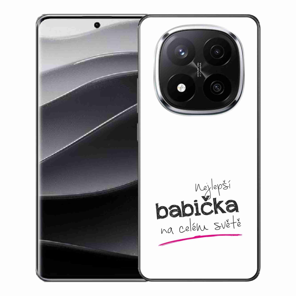 Gelový kryt mmCase na Xiaomi Redmi Note 14 Pro+ 5G - nejlepší babička 4 bílé pozadí