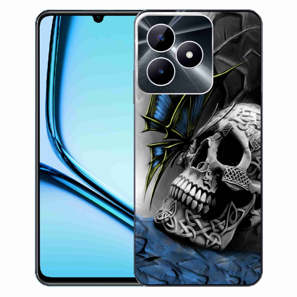 Gelový kryt mmCase na Realme Note 50 - motýl a lebka