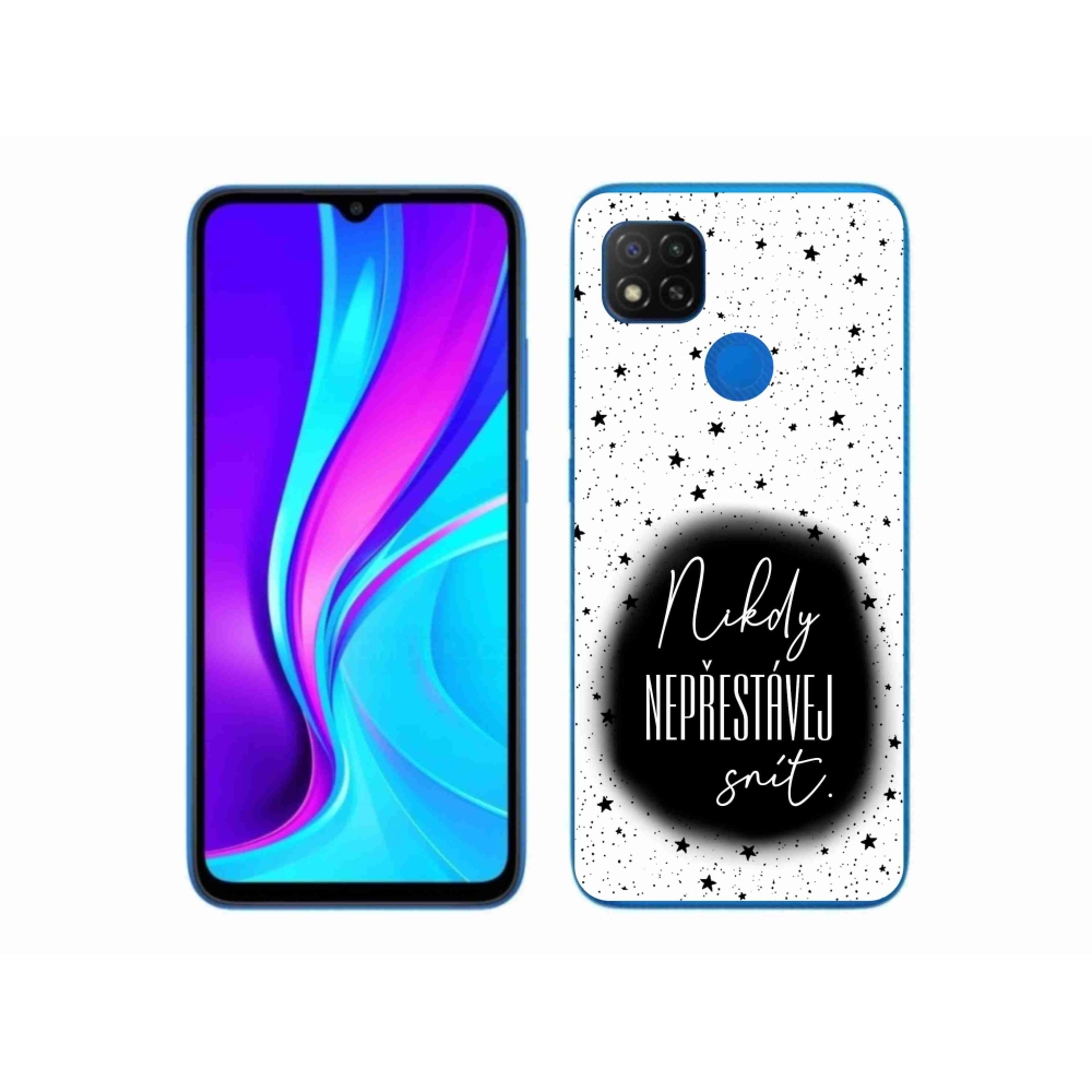 Gelový kryt mmCase na Xiaomi Redmi 9C - citát 1 černobílé pozadí