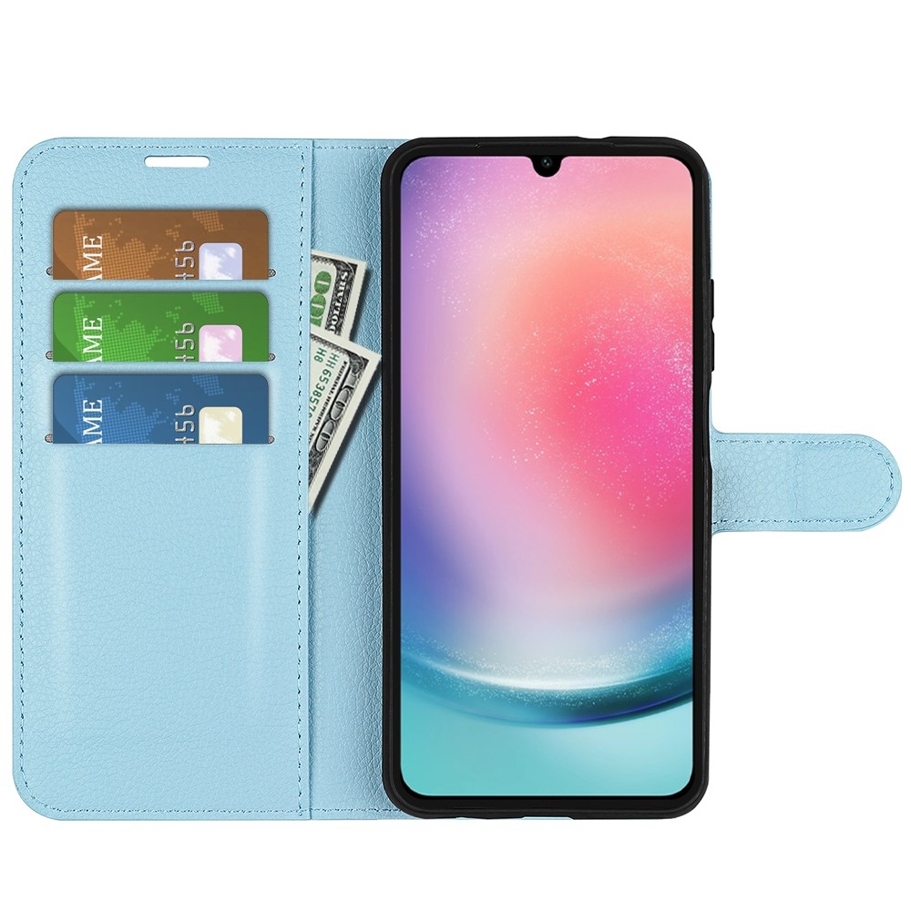 Litchi knížkové pouzdro na Samsung Galaxy A16 4G/5G - modré